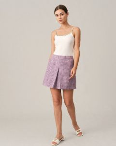 The Plaid Tweed Mini Skirt sold by rihoas