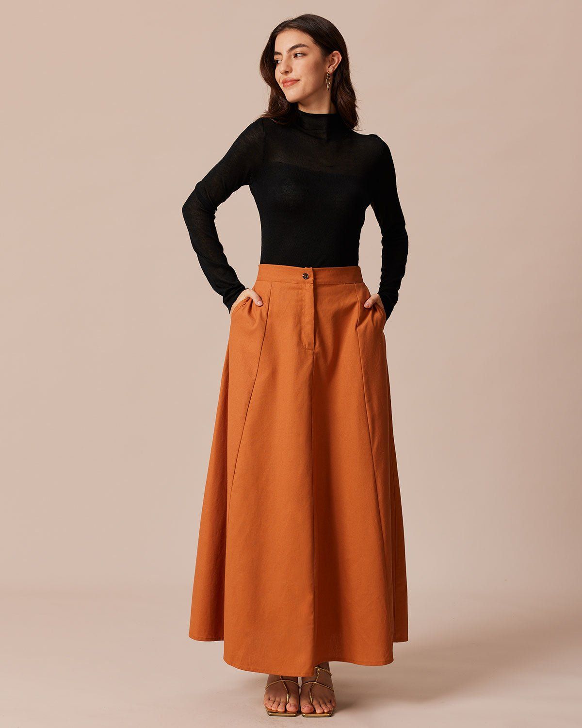 The Black High Neck Sheer Pointelle Knit Top sold by rihoas product image thumbnail 4