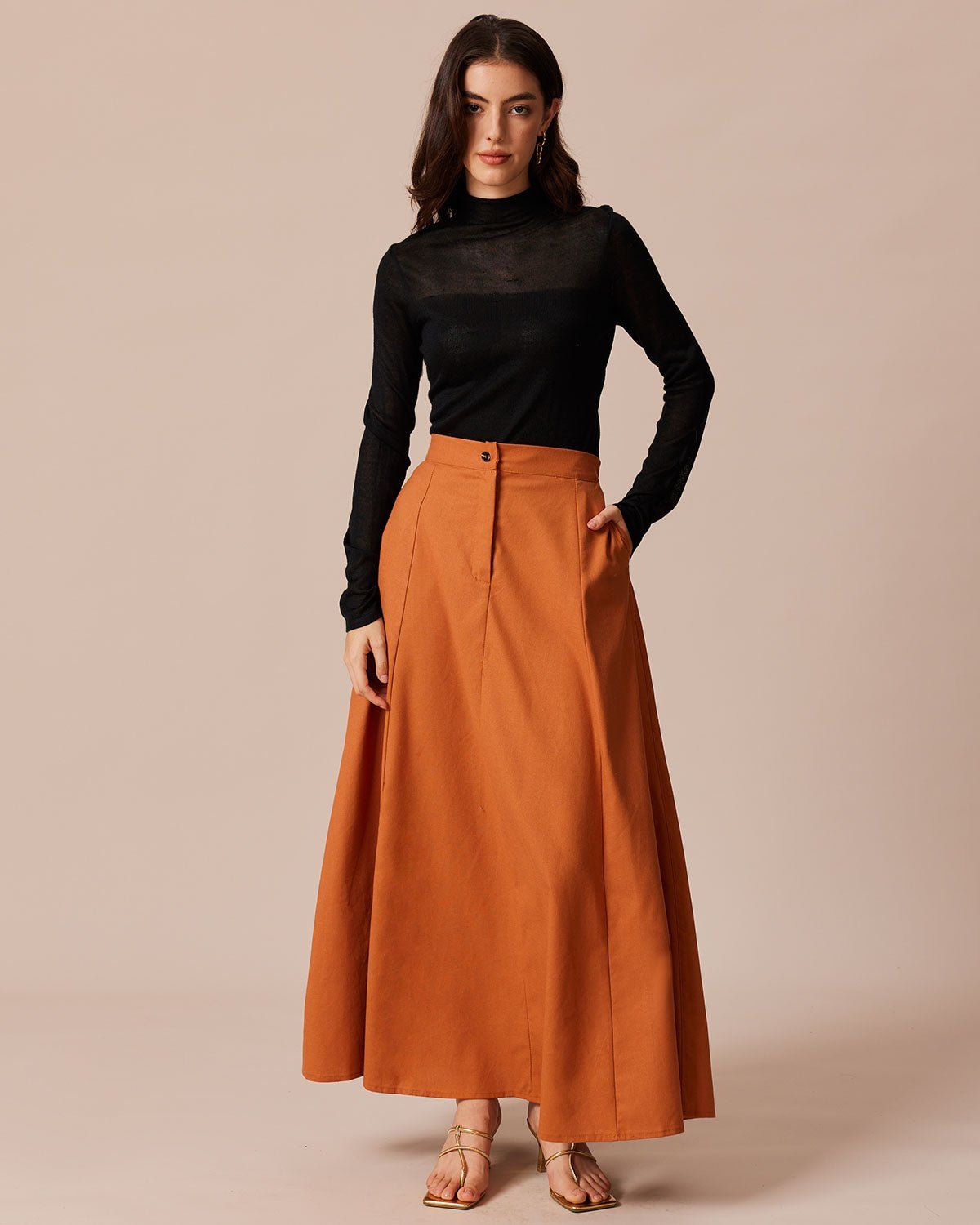 The Black High Neck Sheer Pointelle Knit Top sold by rihoas product image thumbnail 3