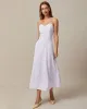 The White Striped Tie Shoulder Maxi Dress sold by rihoas