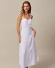 The White Striped Tie Shoulder Maxi Dress sold by rihoas