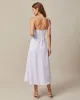 The White Striped Tie Shoulder Maxi Dress sold by rihoas