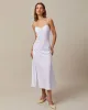 The White Striped Tie Shoulder Maxi Dress sold by rihoas