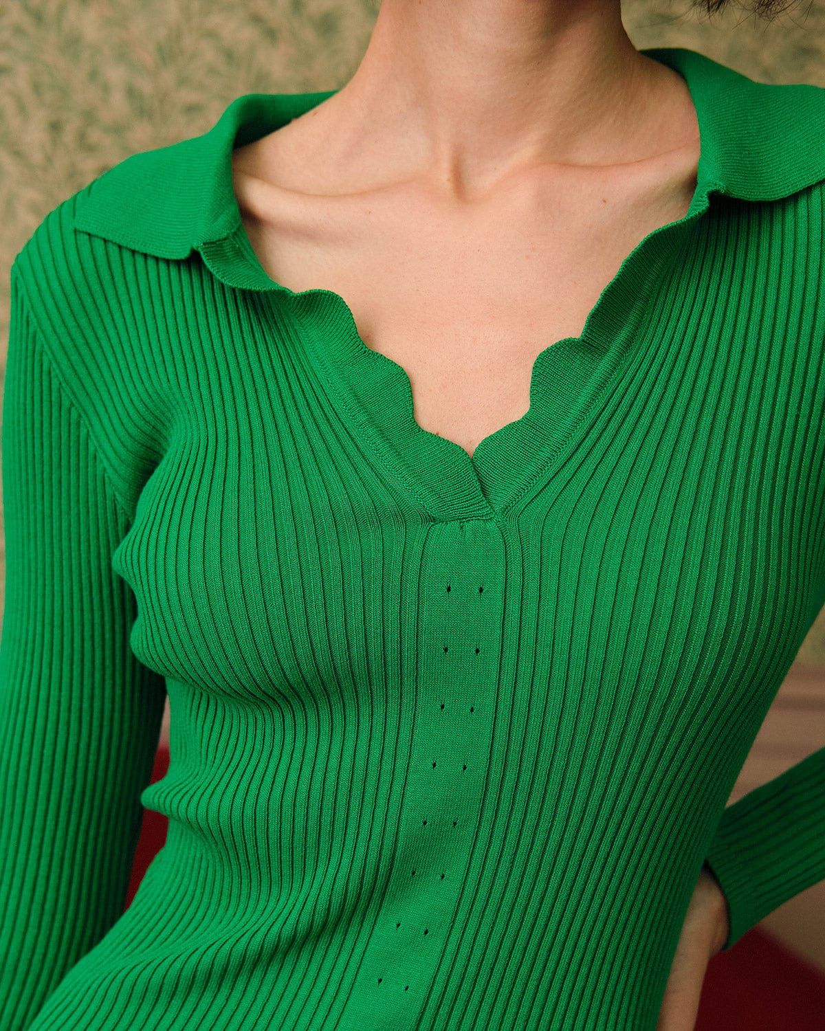 The Collared Ribbed Bodycon Mini Dress sold by rihoas product image thumbnail 2