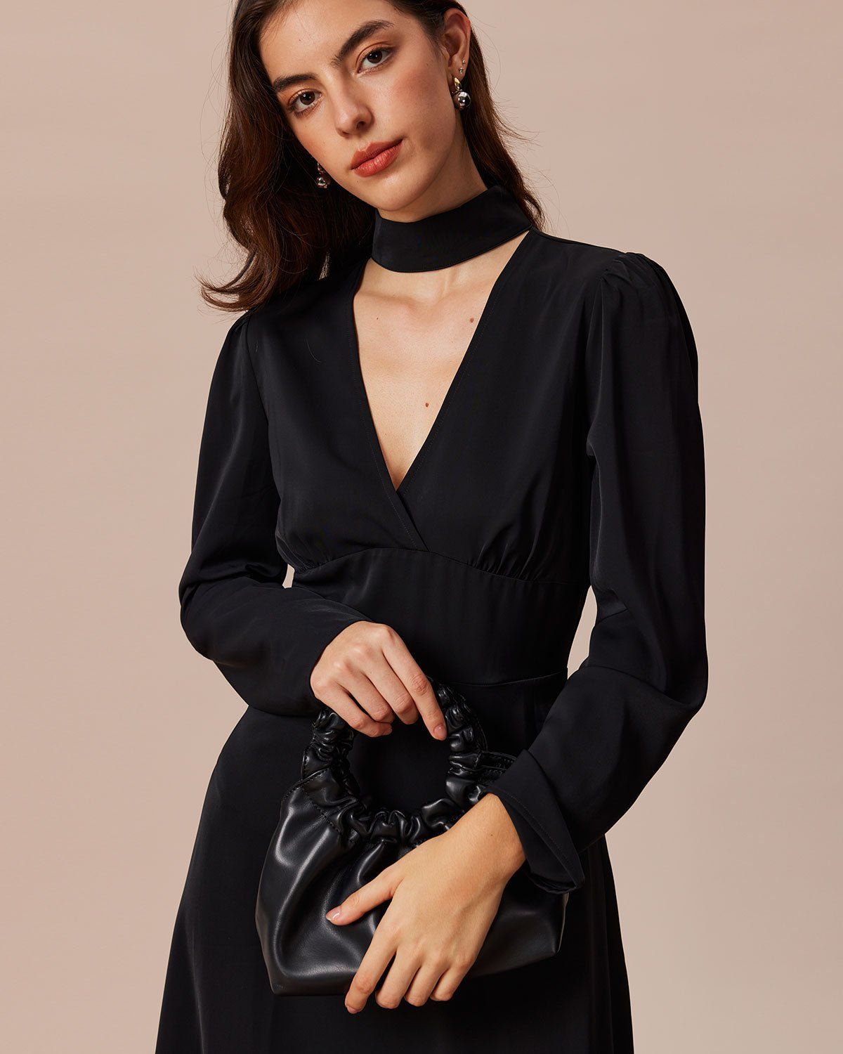 The Black Halter Cut Out Back Midi Dress sold by rihoas product image thumbnail 2