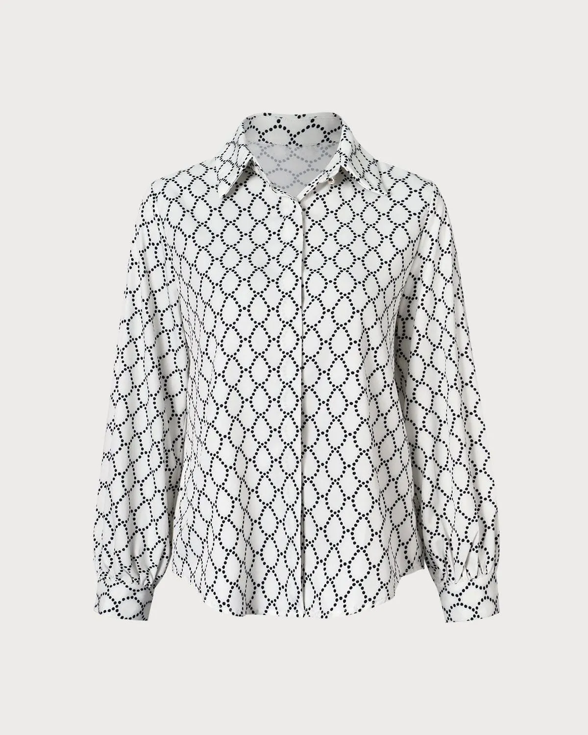 The White Collared Geometric Polka Dot Shirt sold by rihoas