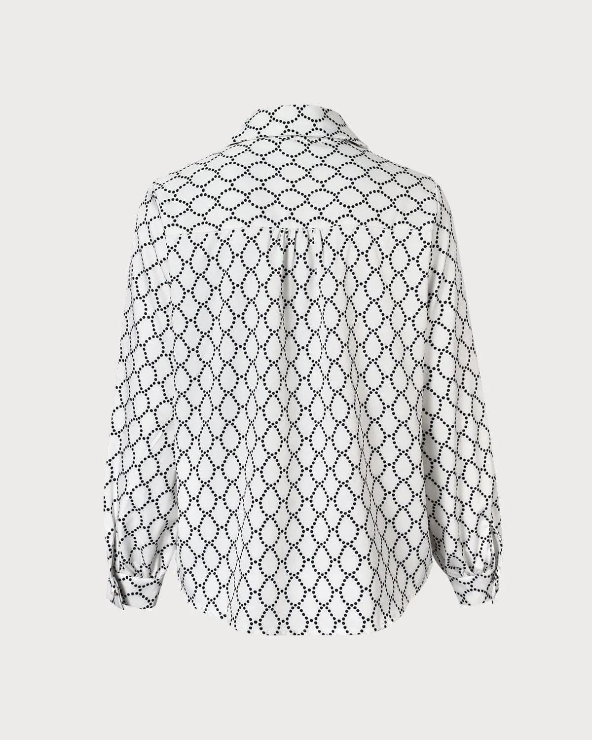 The White Collared Geometric Polka Dot Shirt sold by rihoas product image thumbnail 3