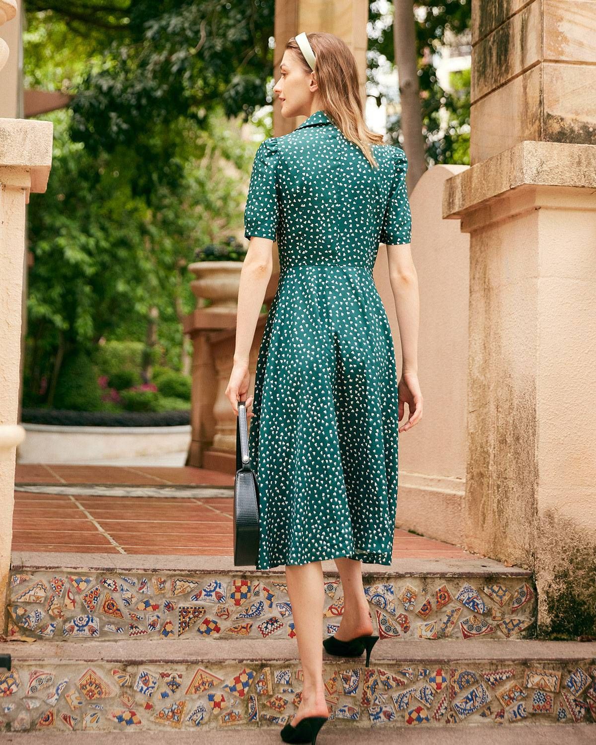 The Lapel Neck Single-breasted Midi Dress sold by rihoas product image thumbnail 5