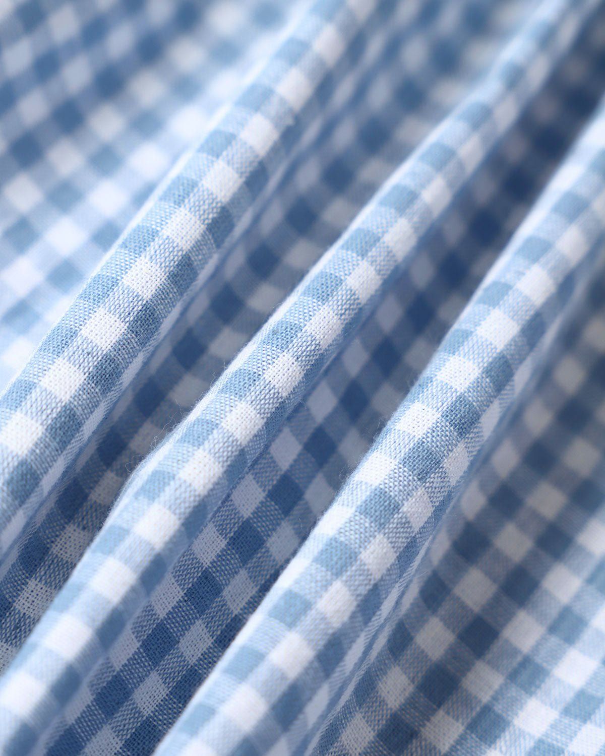 The Blue V Neck Plaid Cutout Ruched Blouse sold by rihoas product image thumbnail 2