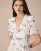 The Apricot V Neck Floral Ruched Midi Dress sold by rihoas