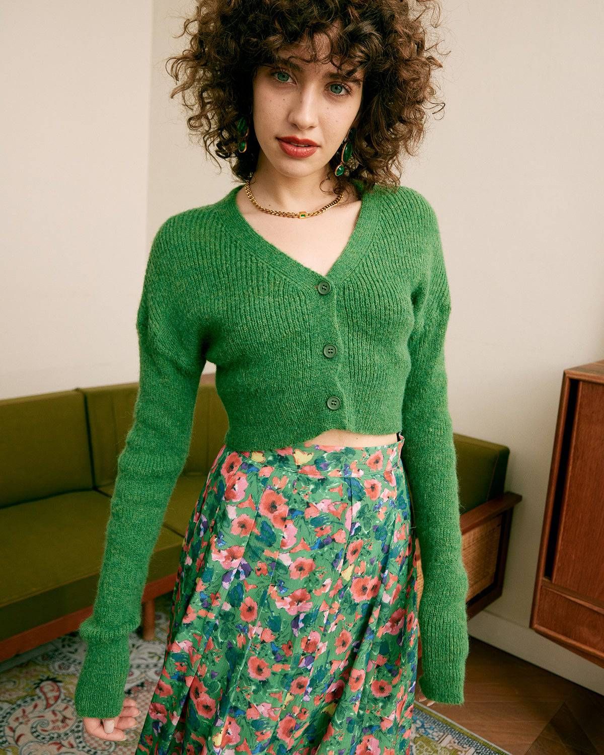 The Fluffy Solid Crop Cardigan sold by rihoas