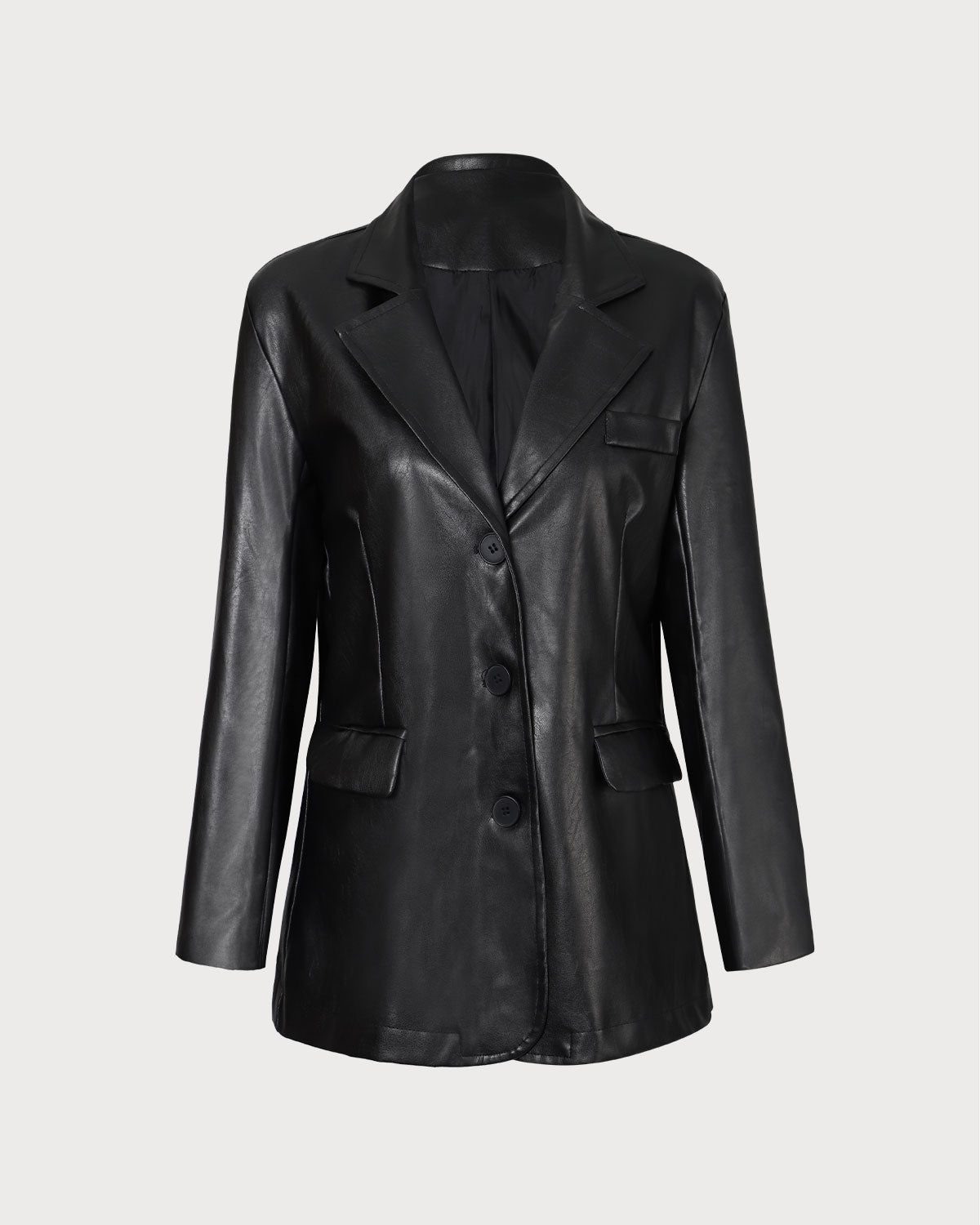 The Black Lapel Pocket Single Breasted Coat sold by rihoas