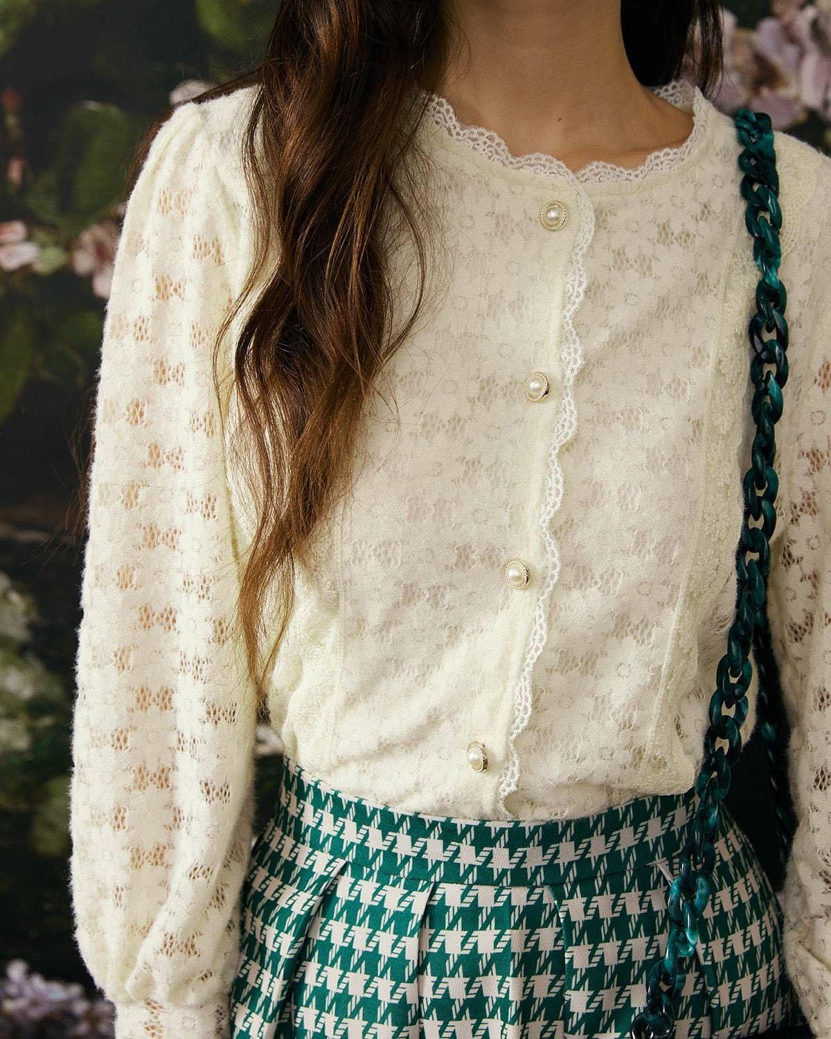 The Romance Lace Detailed Floral Shirt sold by rihoas product image thumbnail 3