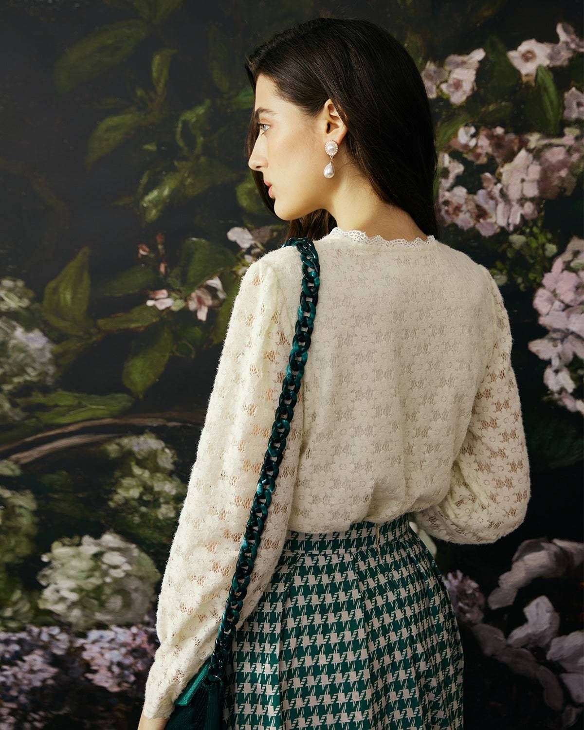 The Romance Lace Detailed Floral Shirt sold by rihoas product image thumbnail 4