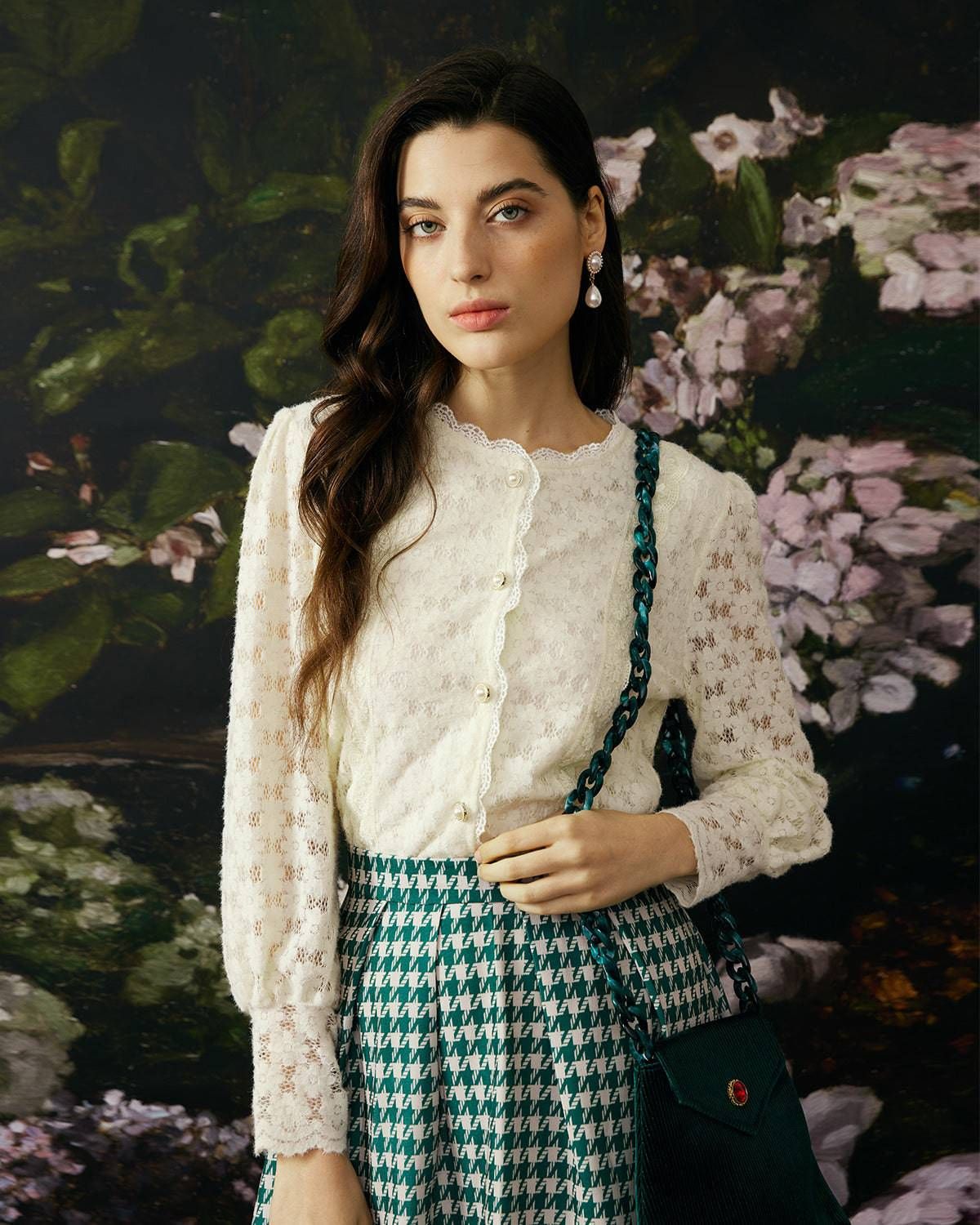 The Romance Lace Detailed Floral Shirt sold by rihoas