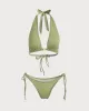 The Green Halter Tie Back Bikini Set sold by rihoas