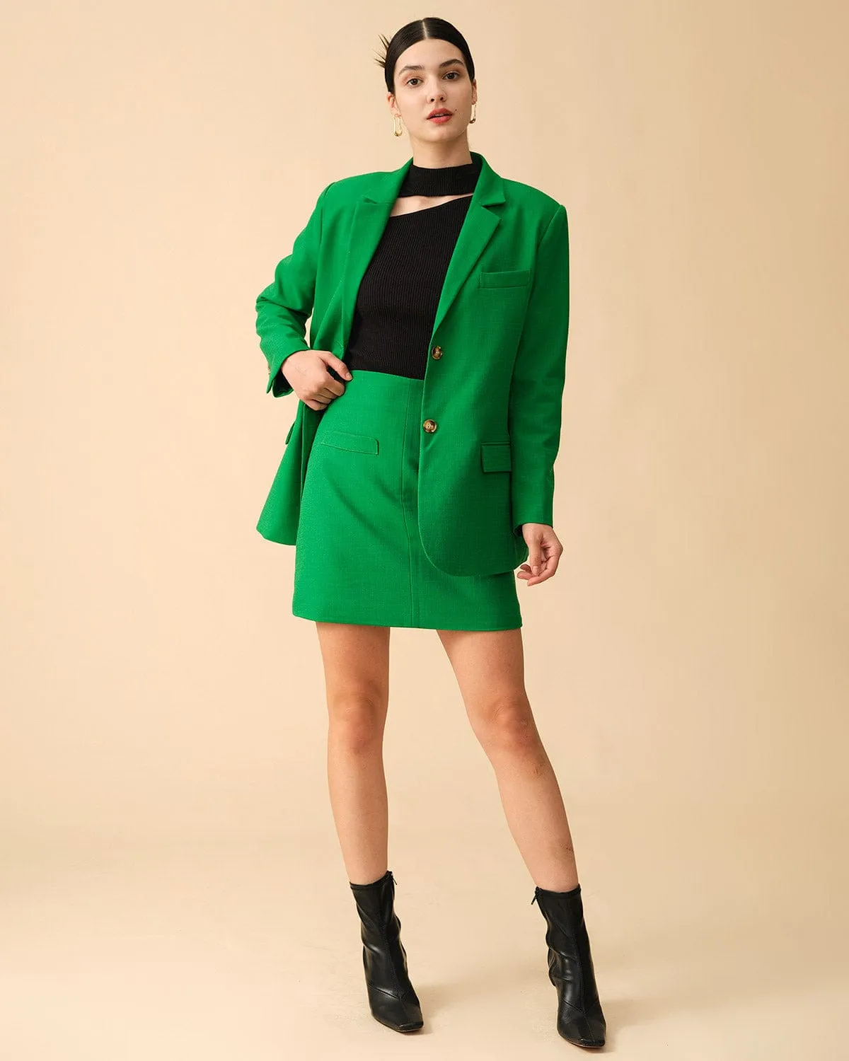 The Solid High-waisted Mini Skirt sold by rihoas product image thumbnail 4