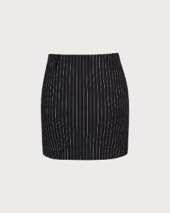 The Black High Waisted Striped Mini Skirt sold by rihoas