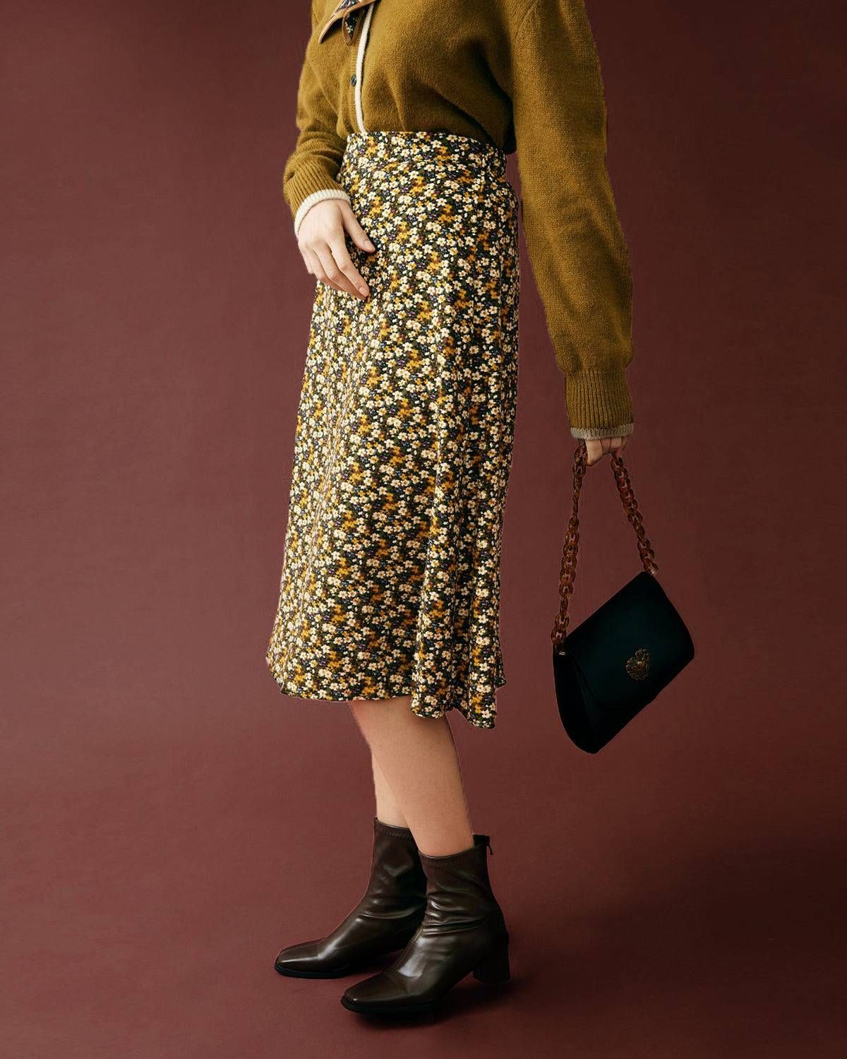 The Floral A-line Midi Skirt sold by rihoas product image thumbnail 2