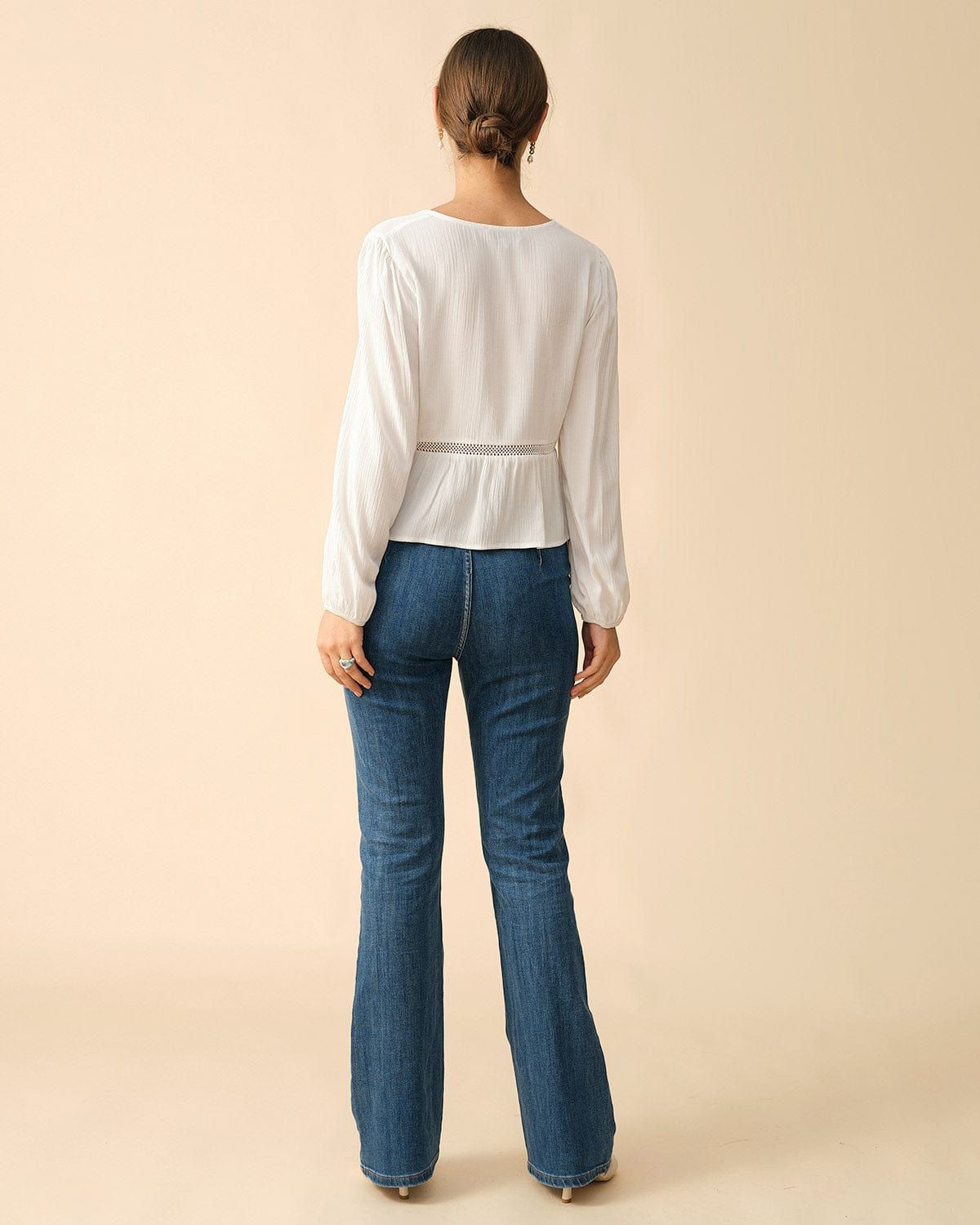 The Spliced Tie Front Cutout Blouse sold by rihoas product image thumbnail 5