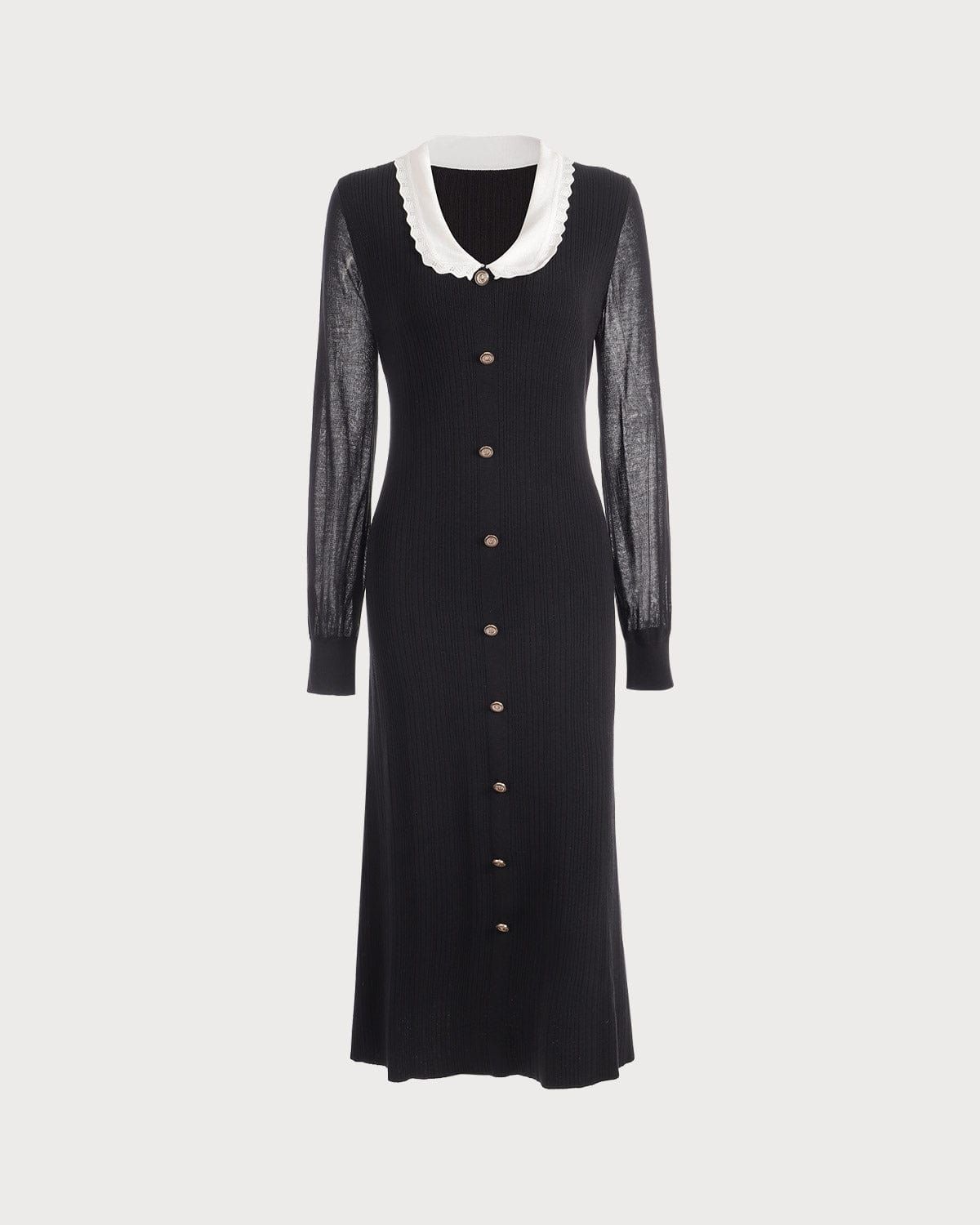 The Color Block Long Sleeve Knit Midi Dress sold by rihoas product image thumbnail 6