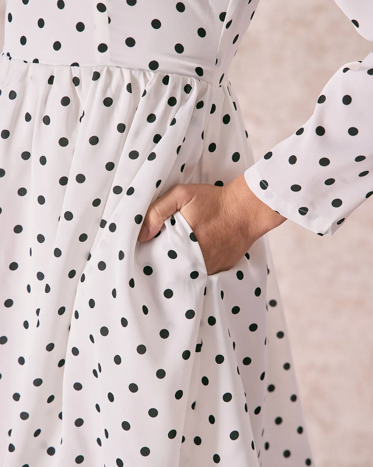 The White Square Neck Polka Dot Mini Dress sold by rihoas product image thumbnail 2