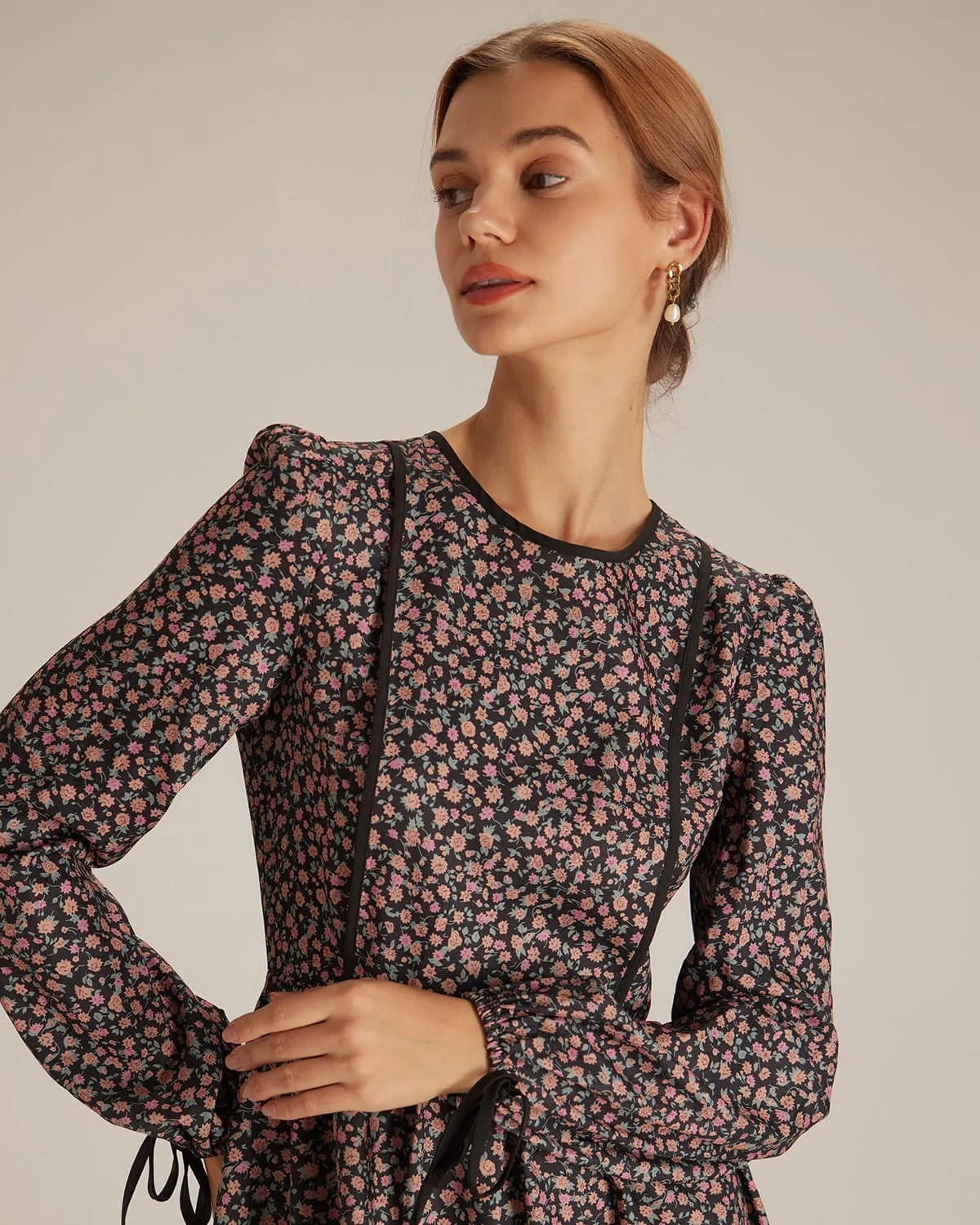 The Black Floral Hollow Out Back Maxi Dress sold by rihoas product image thumbnail 2