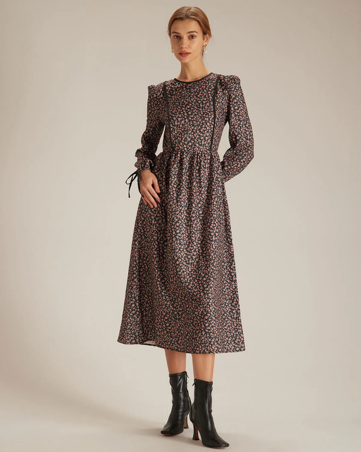 The Black Floral Hollow Out Back Maxi Dress sold by rihoas