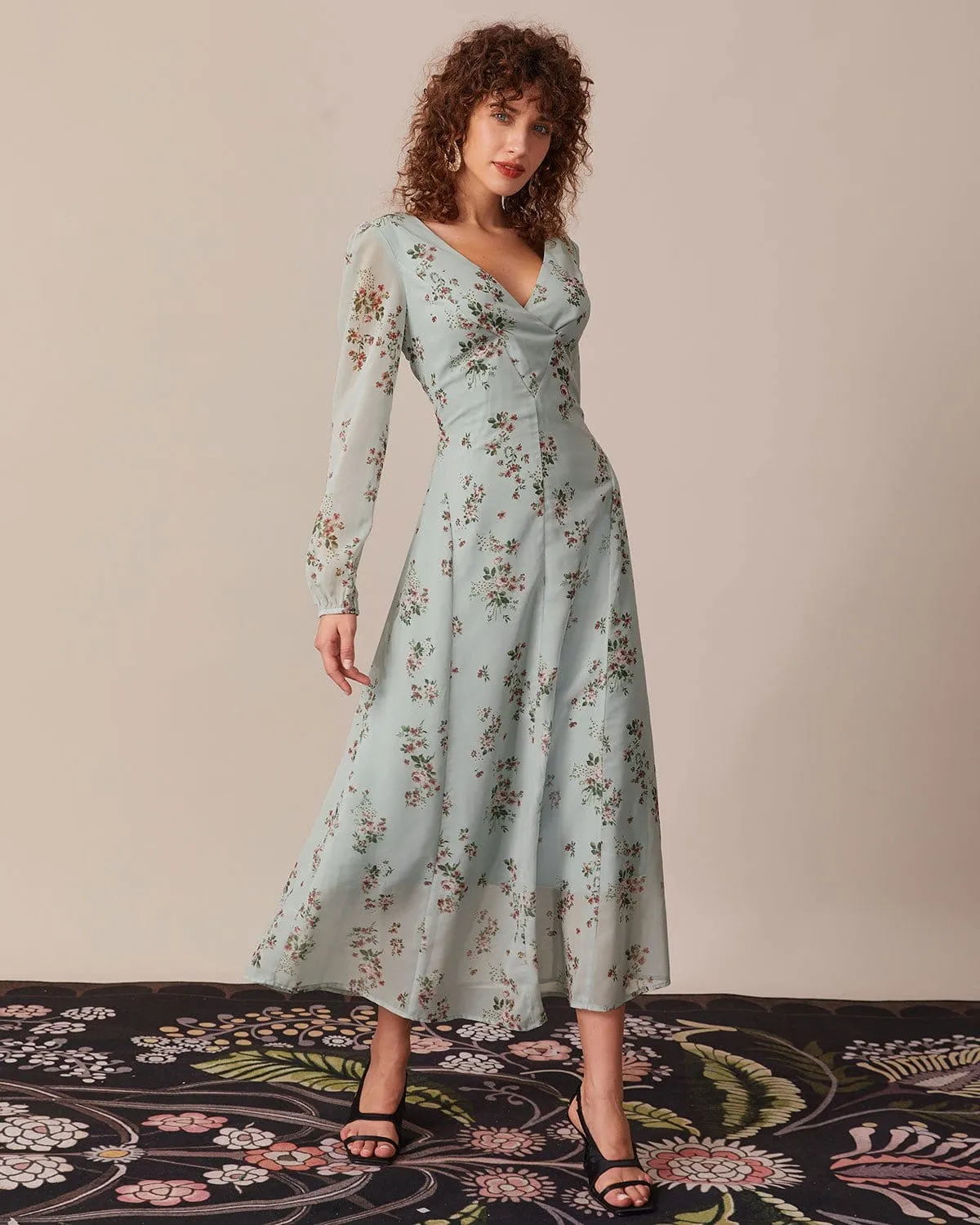 The Green Floral See Through Maxi Dress sold by rihoas