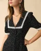 The Polka Dot Lace Trim Midi Dress sold by rihoas