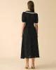 The Polka Dot Lace Trim Midi Dress sold by rihoas