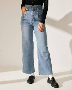 The Premium-fabric Tassel Wide Leg Jeans sold by rihoas