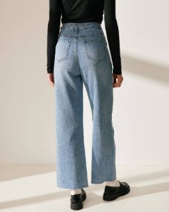 The Premium-fabric Tassel Wide Leg Jeans sold by rihoas