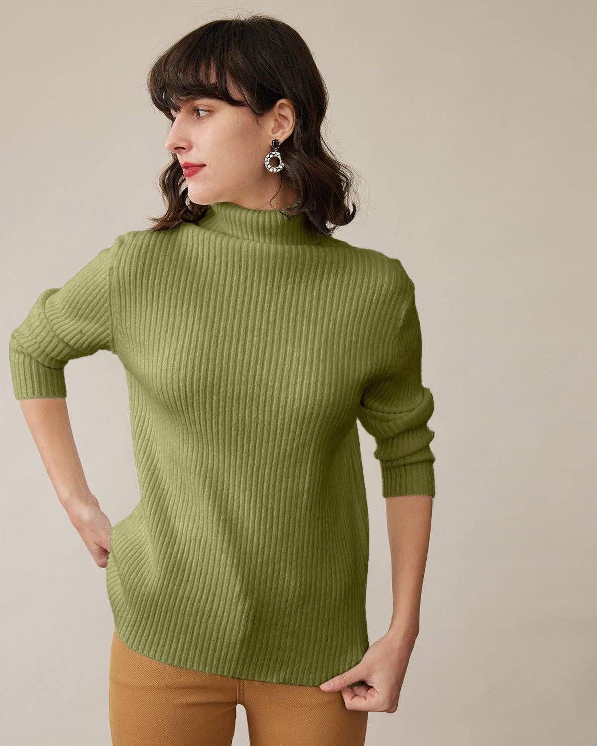 The Relaxed Turtleneck Ribbed Sweater sold by rihoas product image thumbnail 4