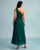 The Green One Shoulder Sleeveless Maxi Dress sold by rihoas