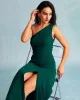 The Green One Shoulder Sleeveless Maxi Dress sold by rihoas