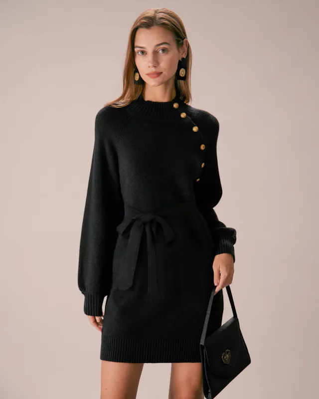 The Black Lantern Sleeve Sweater Mini Dress sold by rihoas