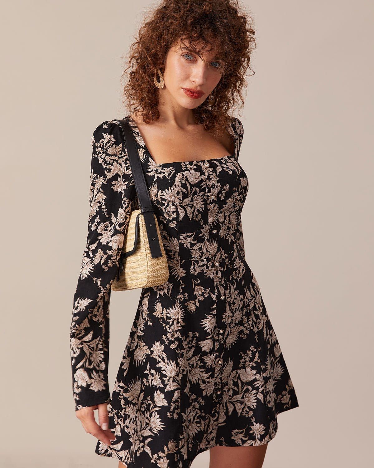 The Black Square Neck Cutout Mini Dress sold by rihoas product image thumbnail 4