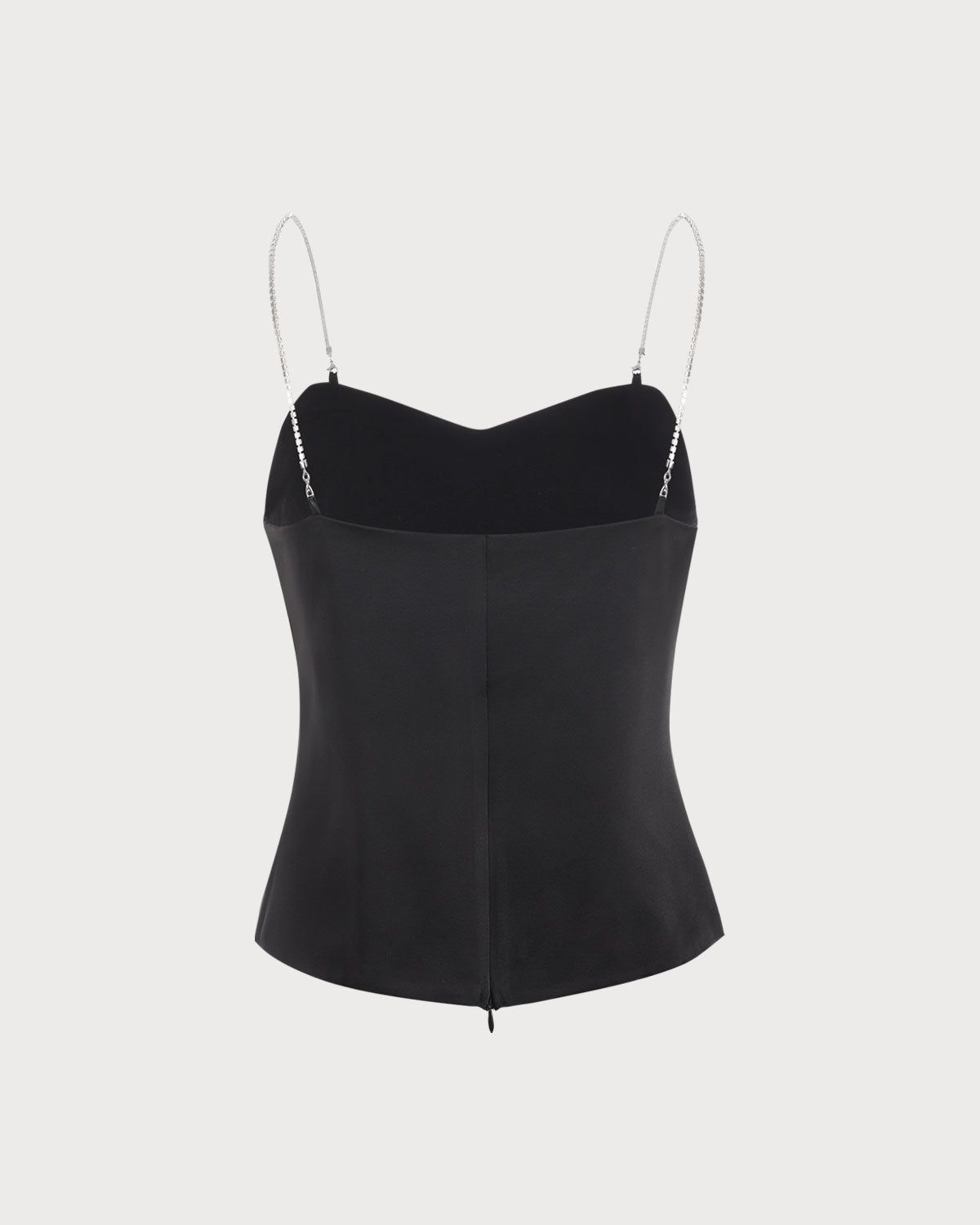 The Black Cowl Neck Sequin Satin Cami Top sold by rihoas product image thumbnail 3