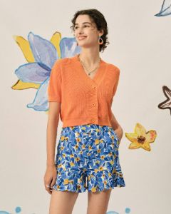 The Ruffle Trim Wide-leg Shorts sold by rihoas