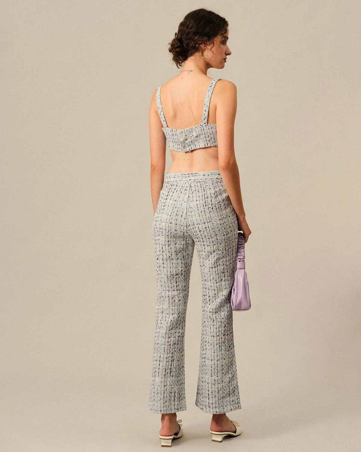 The Plaid Tweed Crop Tank Top sold by rihoas product image thumbnail 5