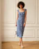 The Single-breasted Floral Midi Dress sold by rihoas