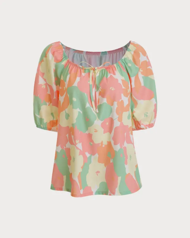 The Color Block Floral Blouses sold by rihoas