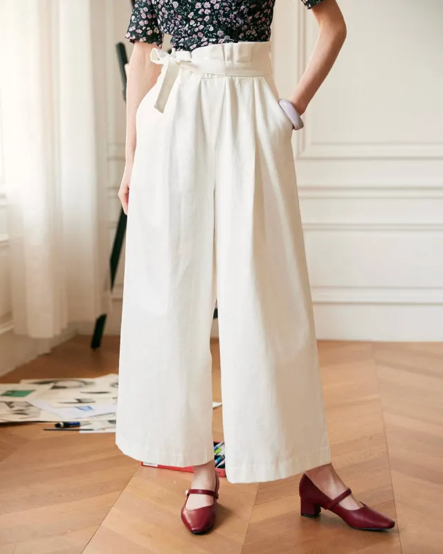 The Plain High-Rise Wide Leg Pants sold by rihoas