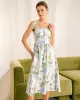 The White Square Neck Floral A-Line Midi Dress sold by rihoas