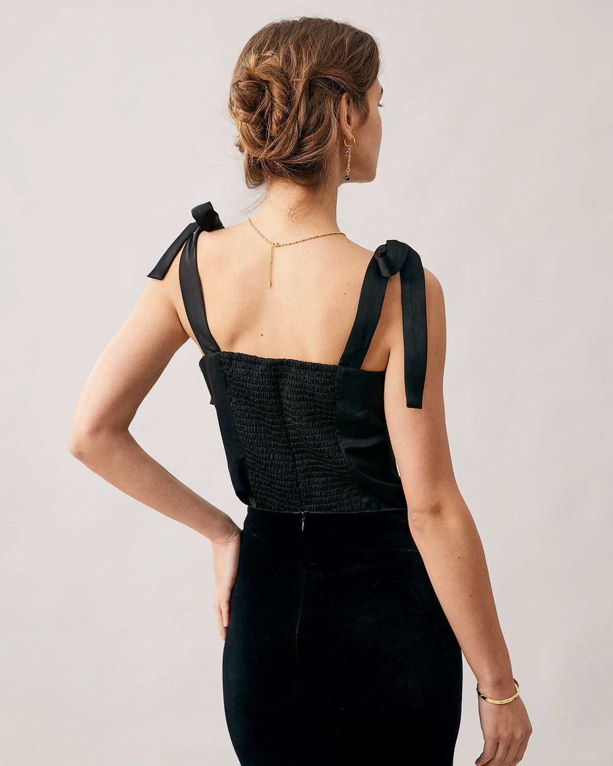 The Black Tie Shoulder Cami Top sold by rihoas product image thumbnail 5