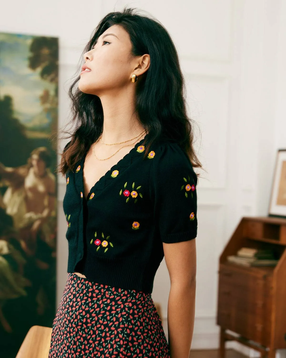 The Floral Embroidered Crop Tee sold by rihoas product image thumbnail 3