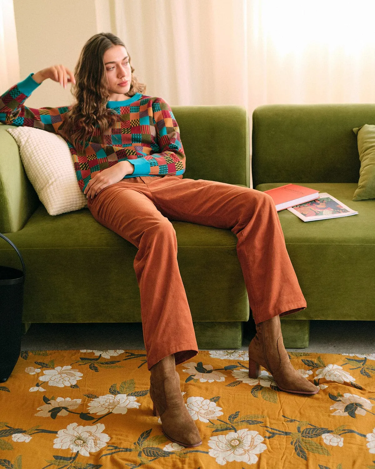 The Solid Corduroy Straight Leg Pants sold by rihoas product image thumbnail 3