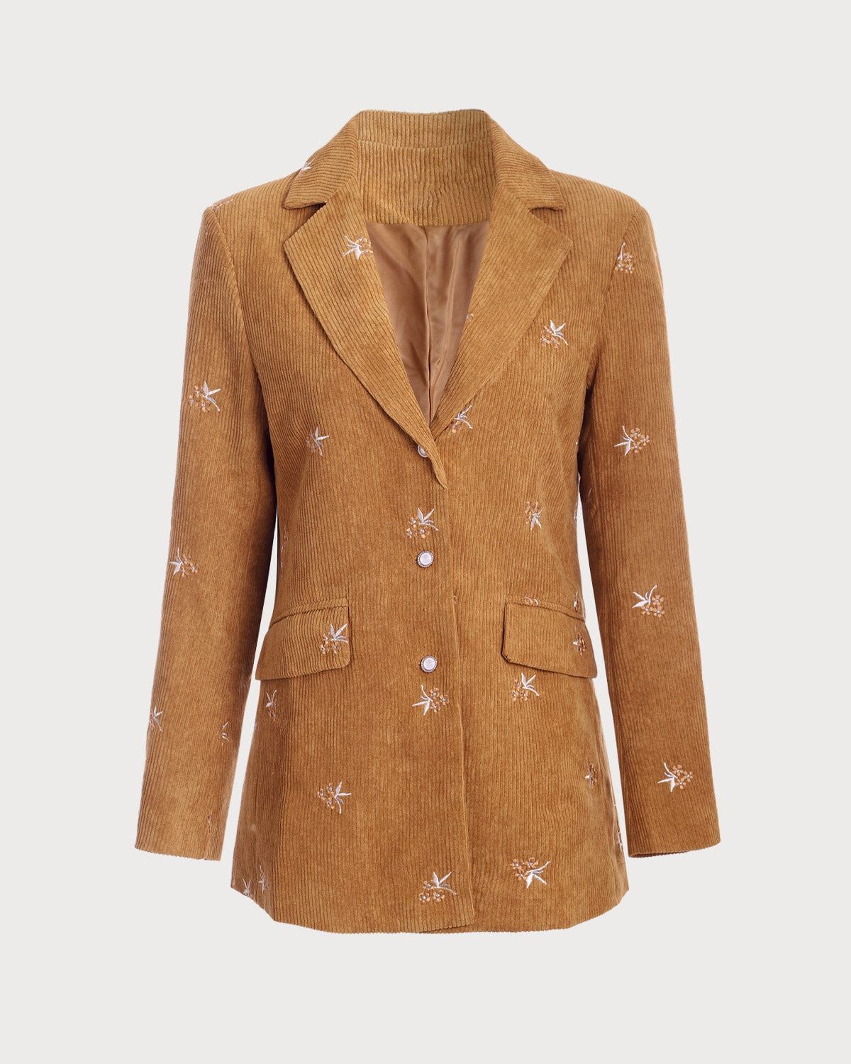 The Collared Embroidery Corduroy Blazer sold by rihoas product image thumbnail 6