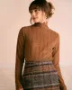 The Brown Mock Neck Textured Knit Top sold by rihoas